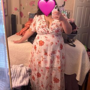 Floral V-Neck Maxi Dress